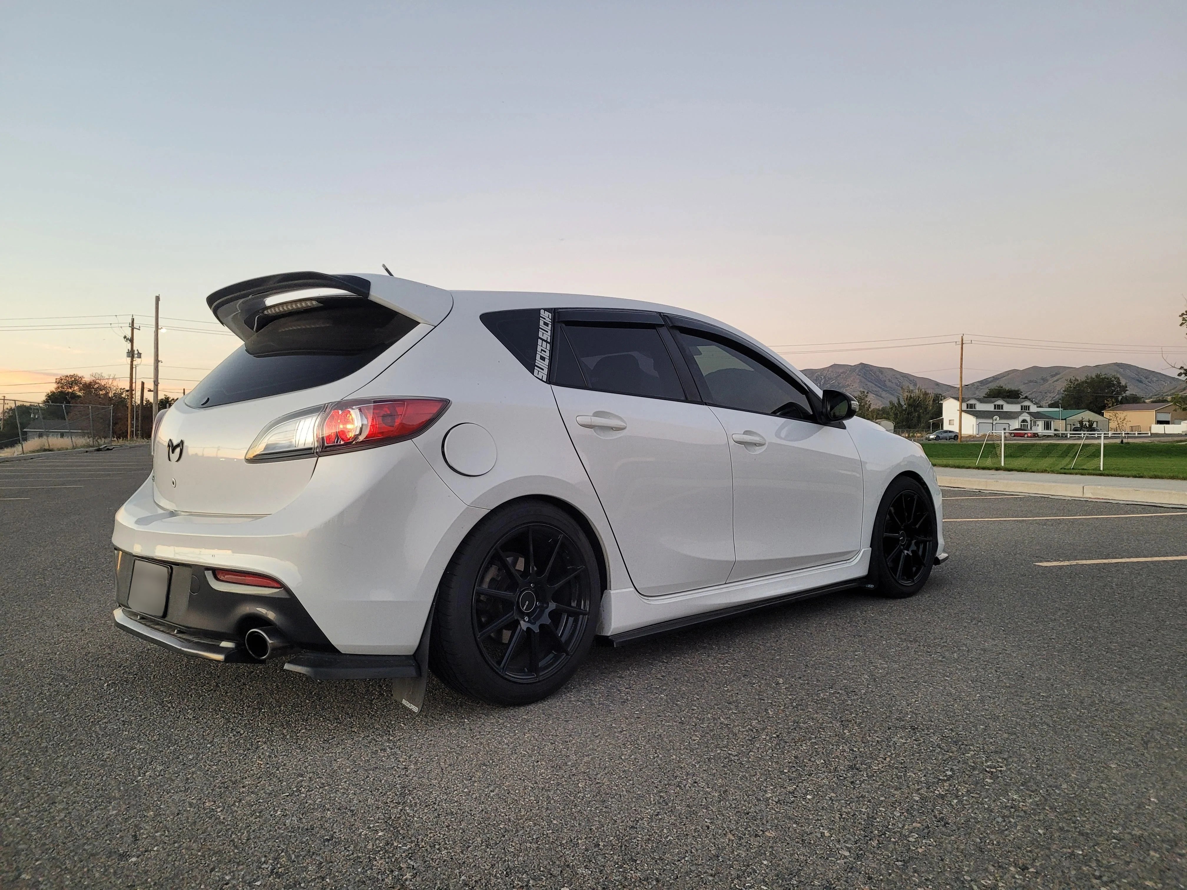 Hatchback Rear End 2010-2013 Mazda 3 Hatchback Rear Skirt (Dual Exhaust) | Elite Style Garage